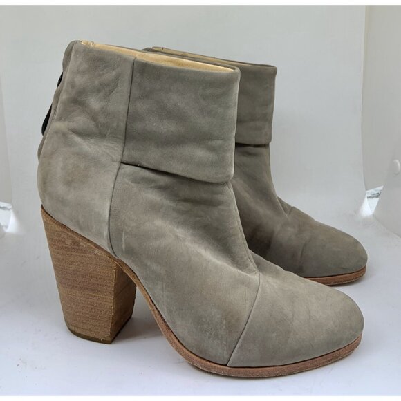 Rag & Bone Newbury Nubuck Ankle Gray Heeled Boots Booties Size 36 $300 - Picture 1 of 10